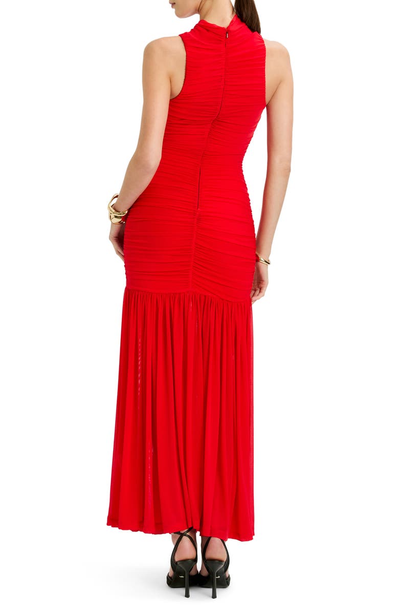 Bardot Orlana Mesh Maxi Dress, Alternate, color, Fire Red