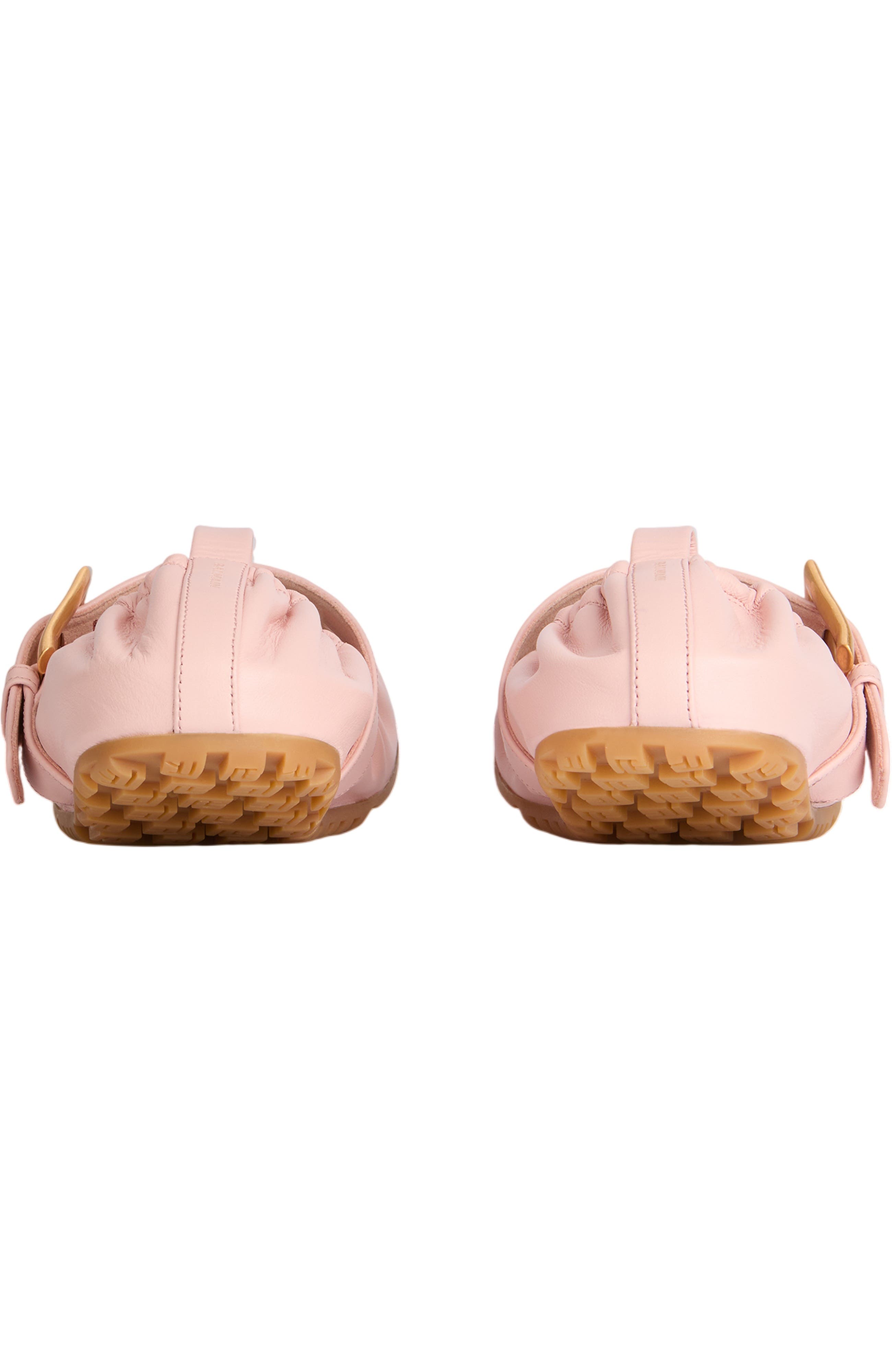 Balmain Anthem smooth leather ballet flats, Alternate, color, Pink