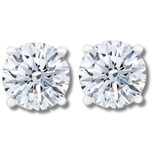 Bliss Diamond Certified 3ct Tw Diamond Studs 14k Gold Screw Backs Lab Grown