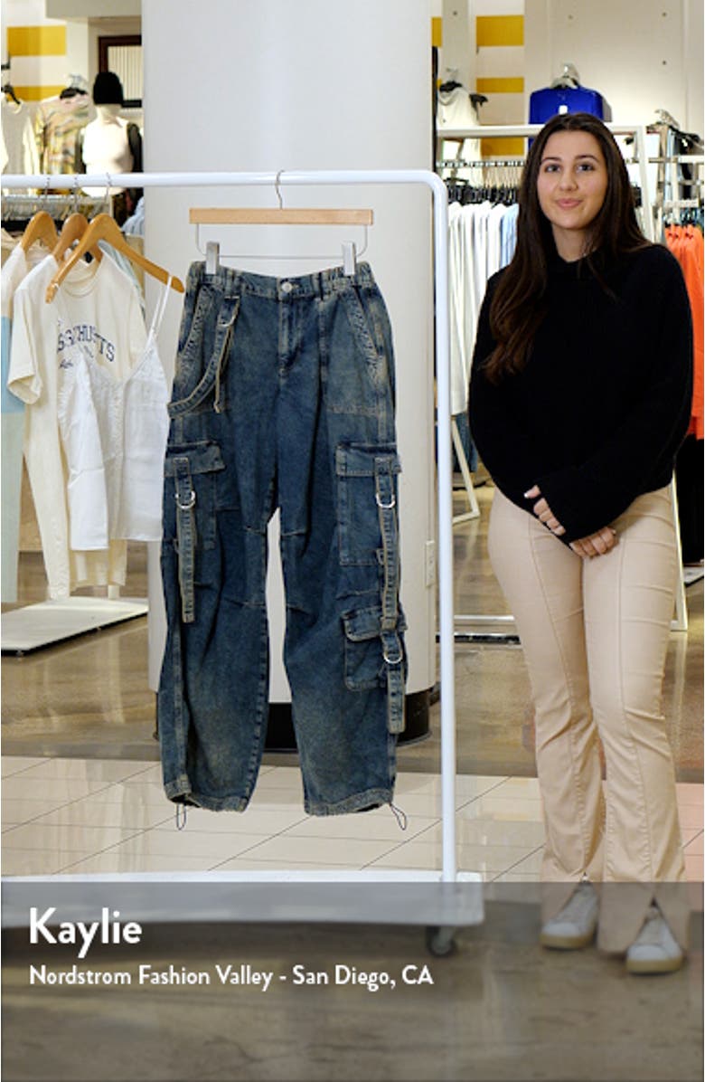 Strappy Denim Cargo Jeans, sales video thumbnail