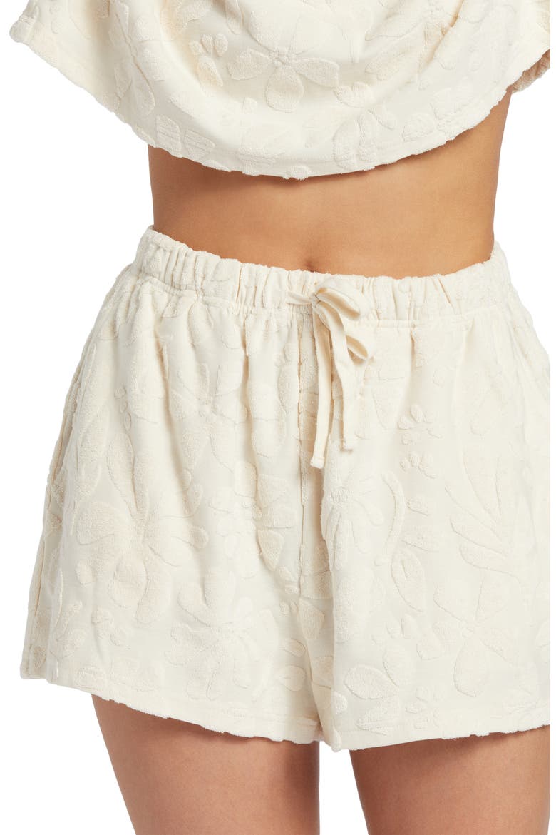 Loosen Up Jacquard Terry Cloth Shorts, Alternate, color, WHITECAP