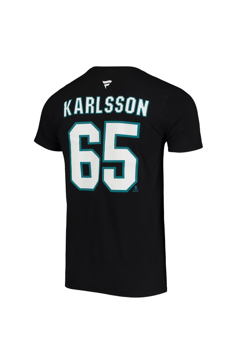 FANATICS Men's Fanatics Branded Erik Karlsson Black San Jose Sharks Team Authentic Stack Name & Number T-Shirt, Alternate, color, 