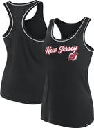 FANATICS Women's Fanatics Branded Black New Jersey Devils Wordmark Logo Racerback Scoop Neck Tank Top