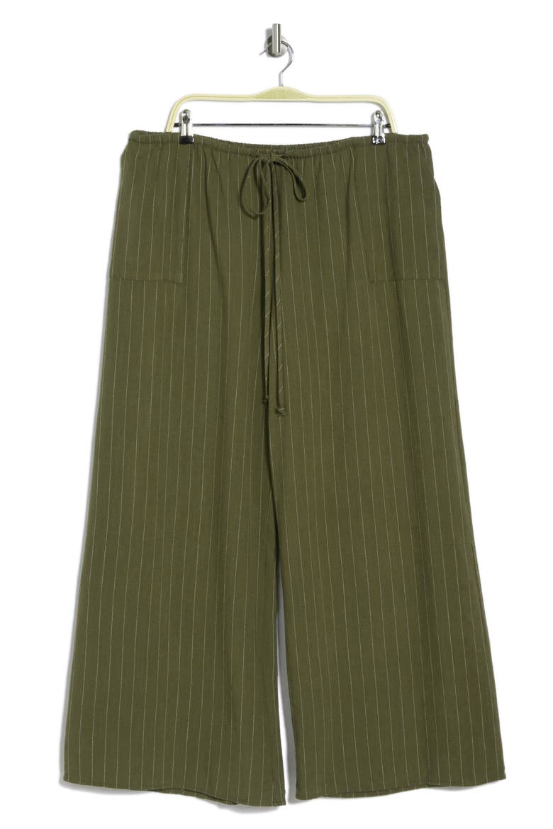 Stripe Wide Leg Pants, Alternate, color, OLIVE