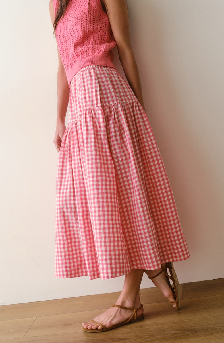 Marine Layer Gia Poplin Tiered Maxi Skirt, Alternate, color, 