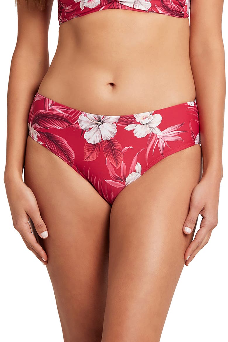 Floral Bikini Bottoms, Main, color, RED