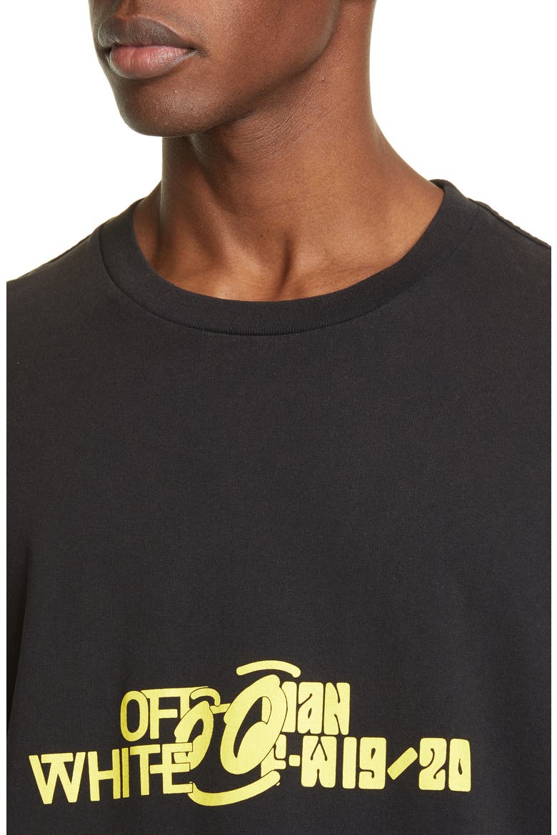 Halftone Oversize Graphic T-Shirt, Alternate, color, BLACK YELLOW