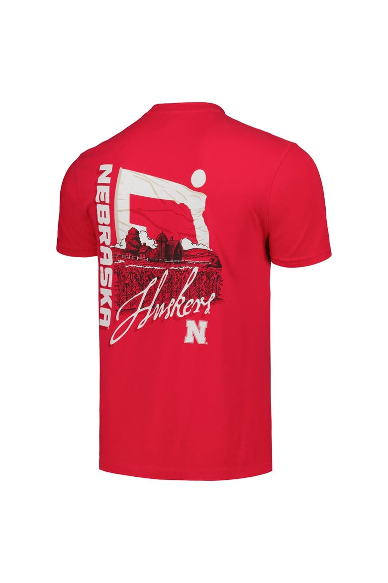 Unisex Scarlet Nebraska Huskers Hyper Local Farming Flag Skyline T-Shirt, Alternate, color, Scarlet