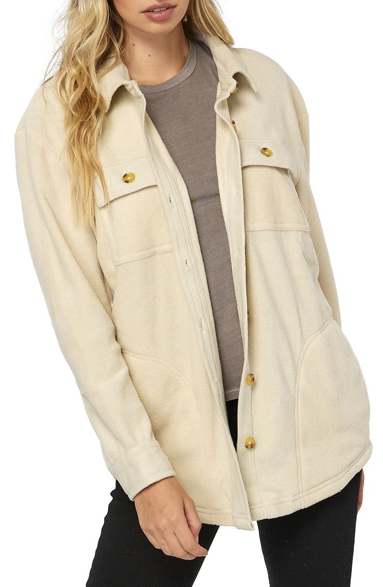 O'Neill Collins Solid Fleece Shirt Jacket, Alternate, color, 