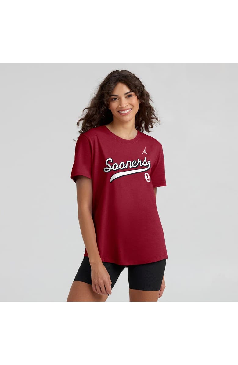 Jordan Brand Women's Jordan Brand Crimson Oklahoma Sooners Local Script T-Shirt, Alternate, color, Crimson