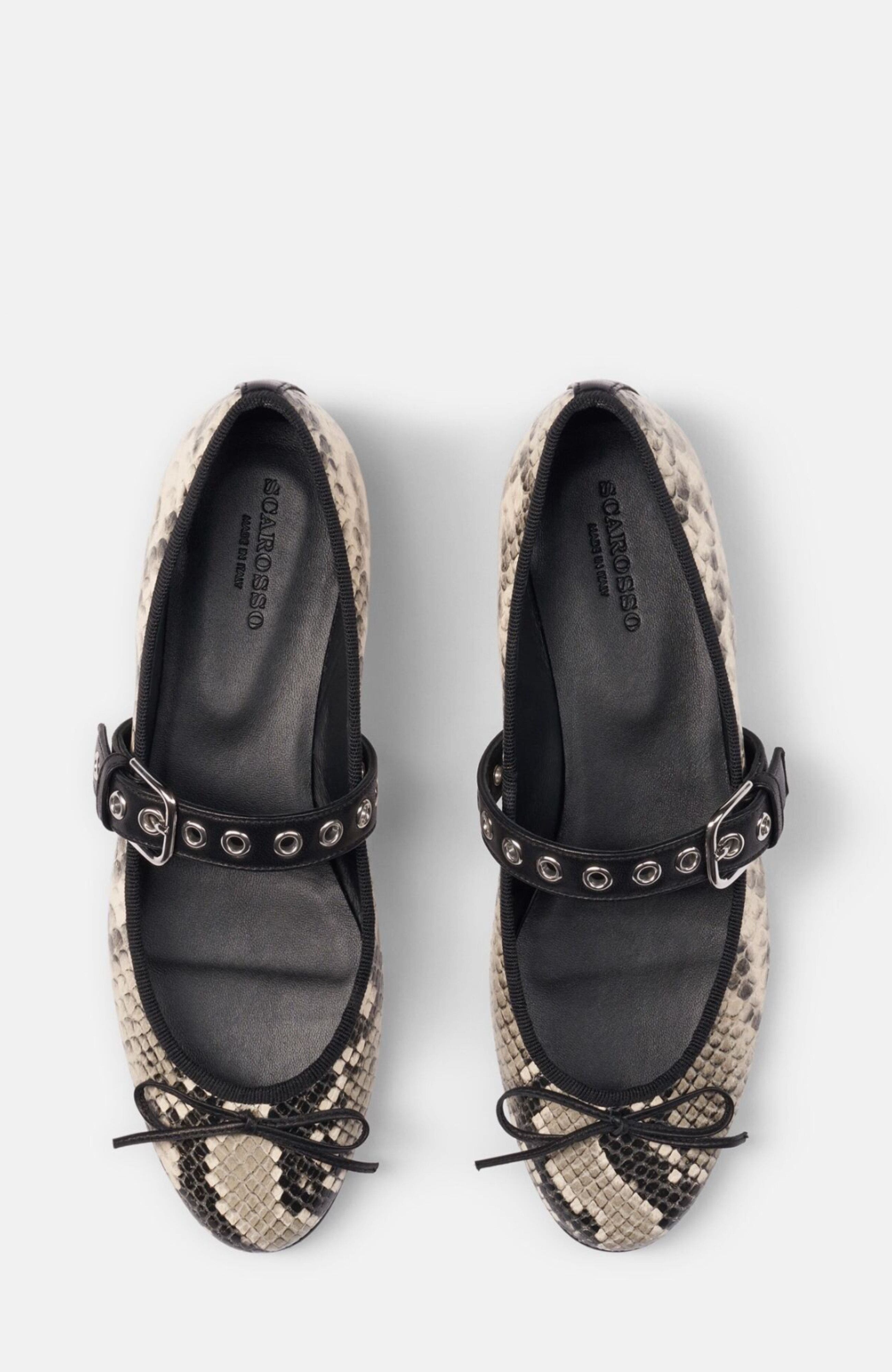 Astrid Ballerinas, Alternate, color, Grey - Python-Print Calf