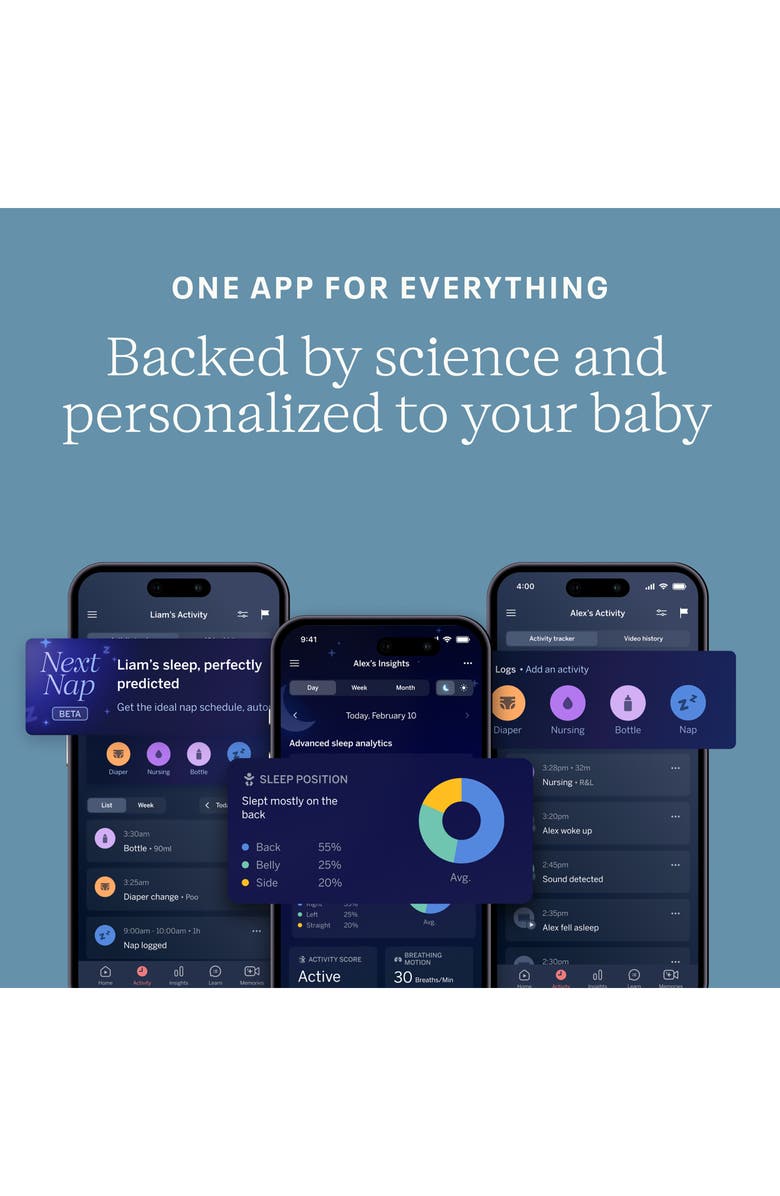 Nanit Pro Smart Baby Monitor & Floor Stand, Alternate, color, White