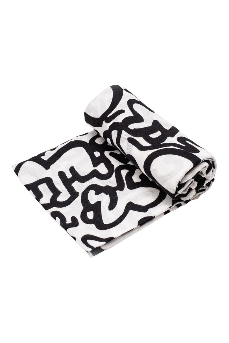 x Keith Haring XL Sensory Organic Cotton Muslin Blanket, Main, color, KH PRINT BABY
