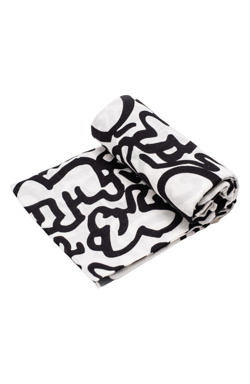 Etta Loves X Keith Haring Xl Sensory Organic Cotton Muslin Blanket In Kh Print Baby