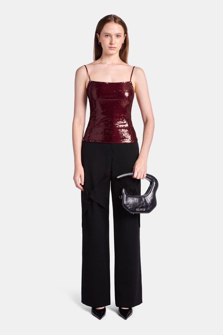 Camille Sequin Top, Alternate, color, Burgundy