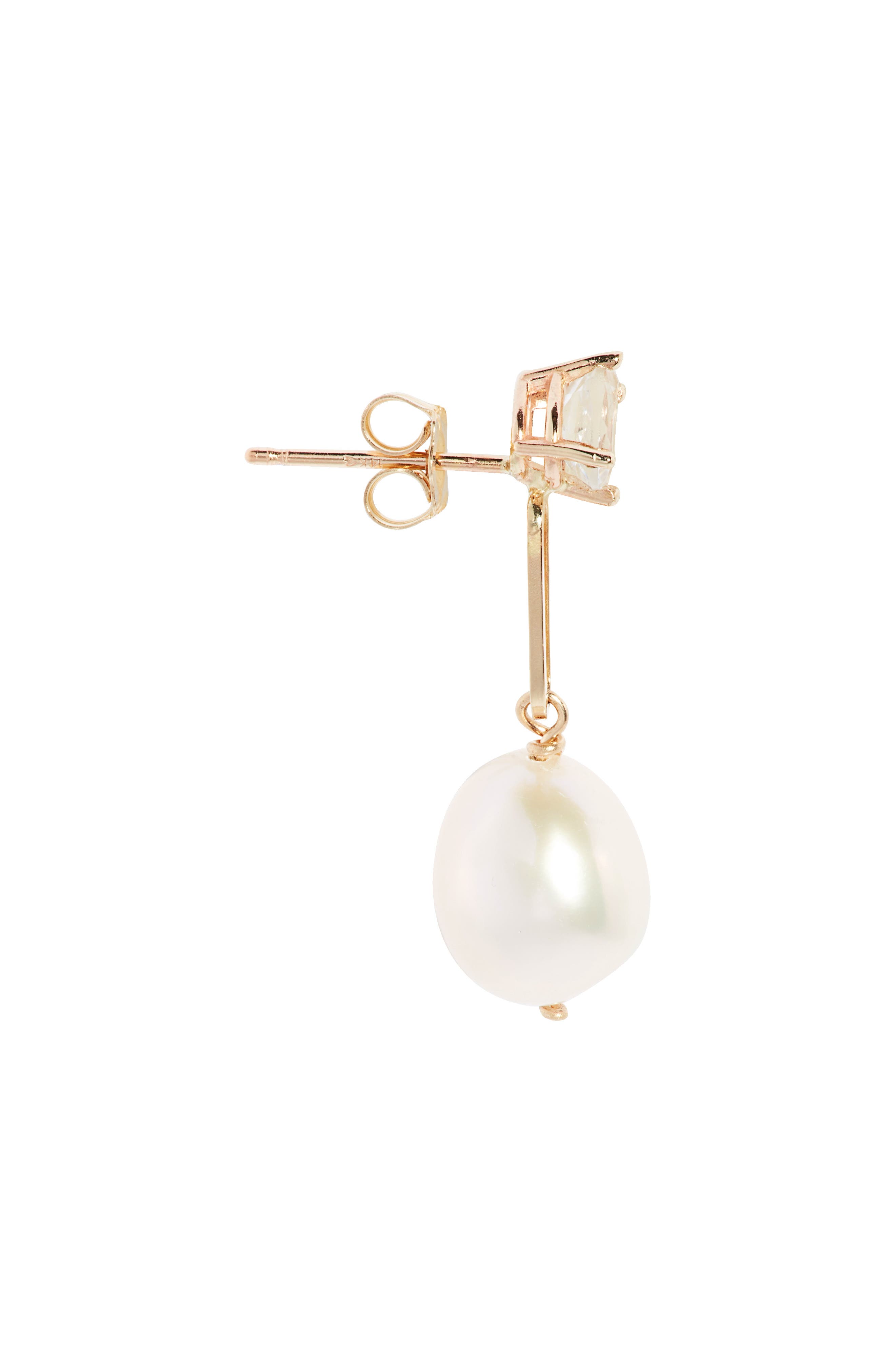 Poppy Finch White Topaz & Genuine Pearl Drop Earrings (Women) | Nordstrom