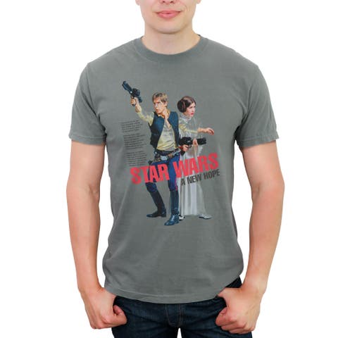 Men's Star Wars Han Solo and Leia Attack Pose  Graphic T-Shirt