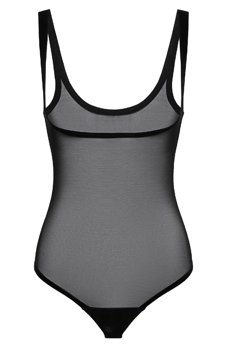 Wolford Tulle Forming Underbust Shaper Thong Bodysuit, Alternate, color,