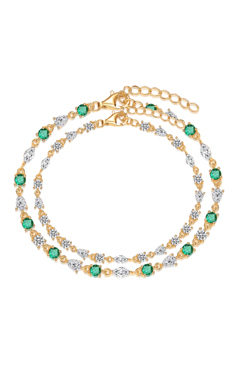 BY ADINA EDEN Colored CZ Tennis Bracelet Combo Set, Main, color, Gold