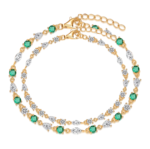 Colored CZ Tennis Bracelet Combo Set