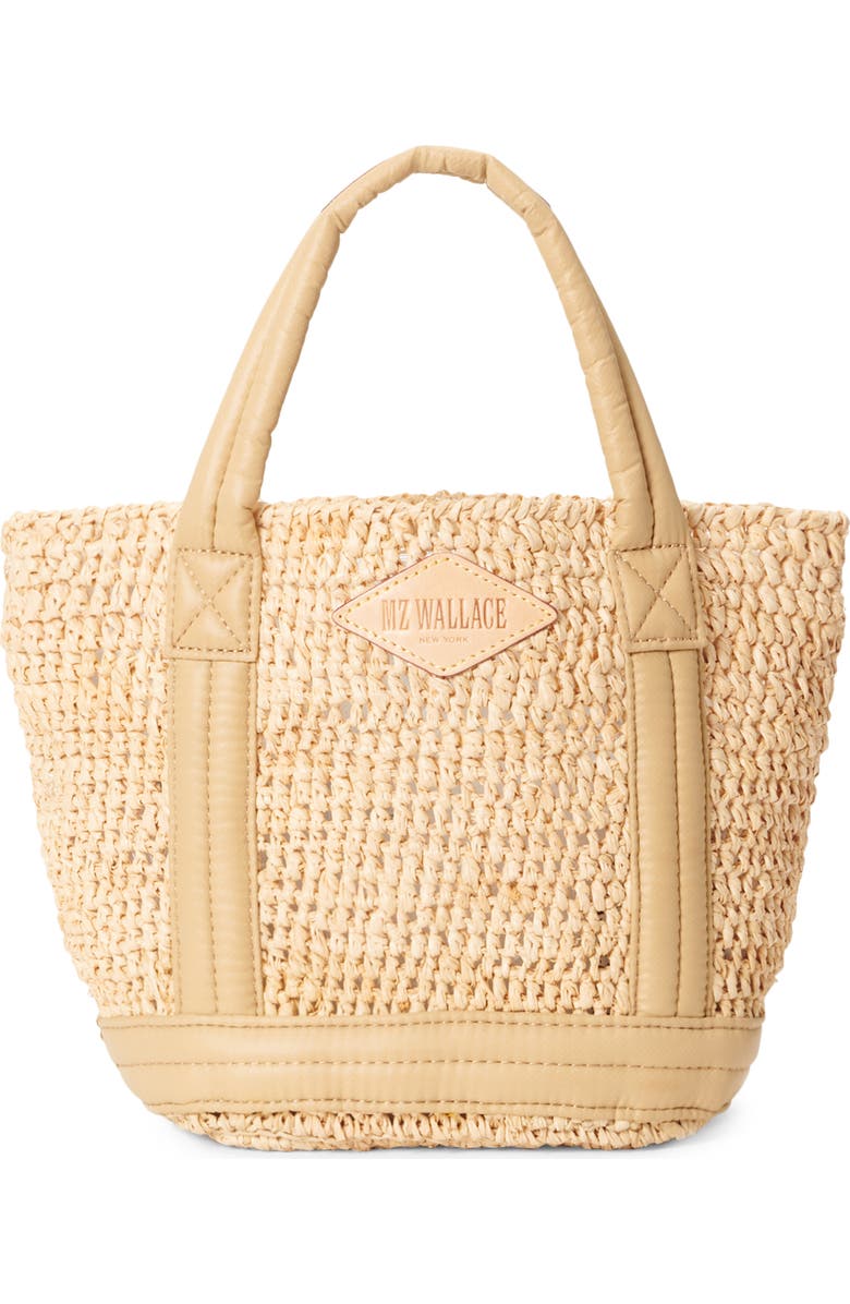 MZ Wallace Mini Raffia Tote, Main, color, Raffia/ Camel