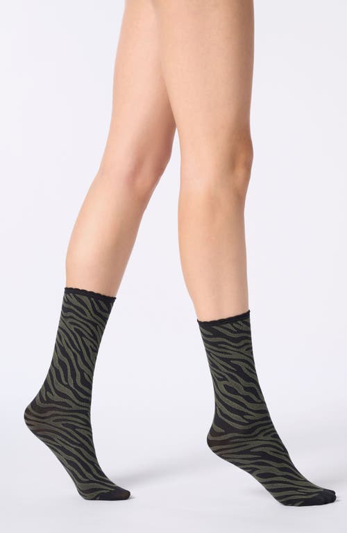 Oroblu Savage Crew Socks In Green