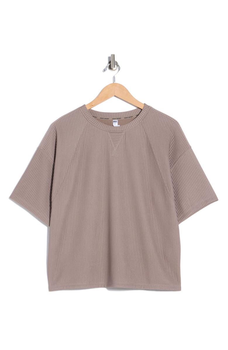 DKNY Short Sleeve Knit T-Shirt, Main, color, Mushroom