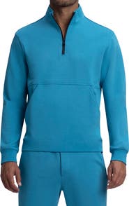 Bugatchi Comfort Cotton Blend Quarter Zip Pullover