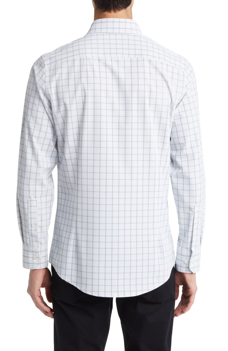 Mizzen+Main Leeward Trim Fit Sky Hampton Windowpane Plaid Performance Button-Up Shirt, Alternate, color, 