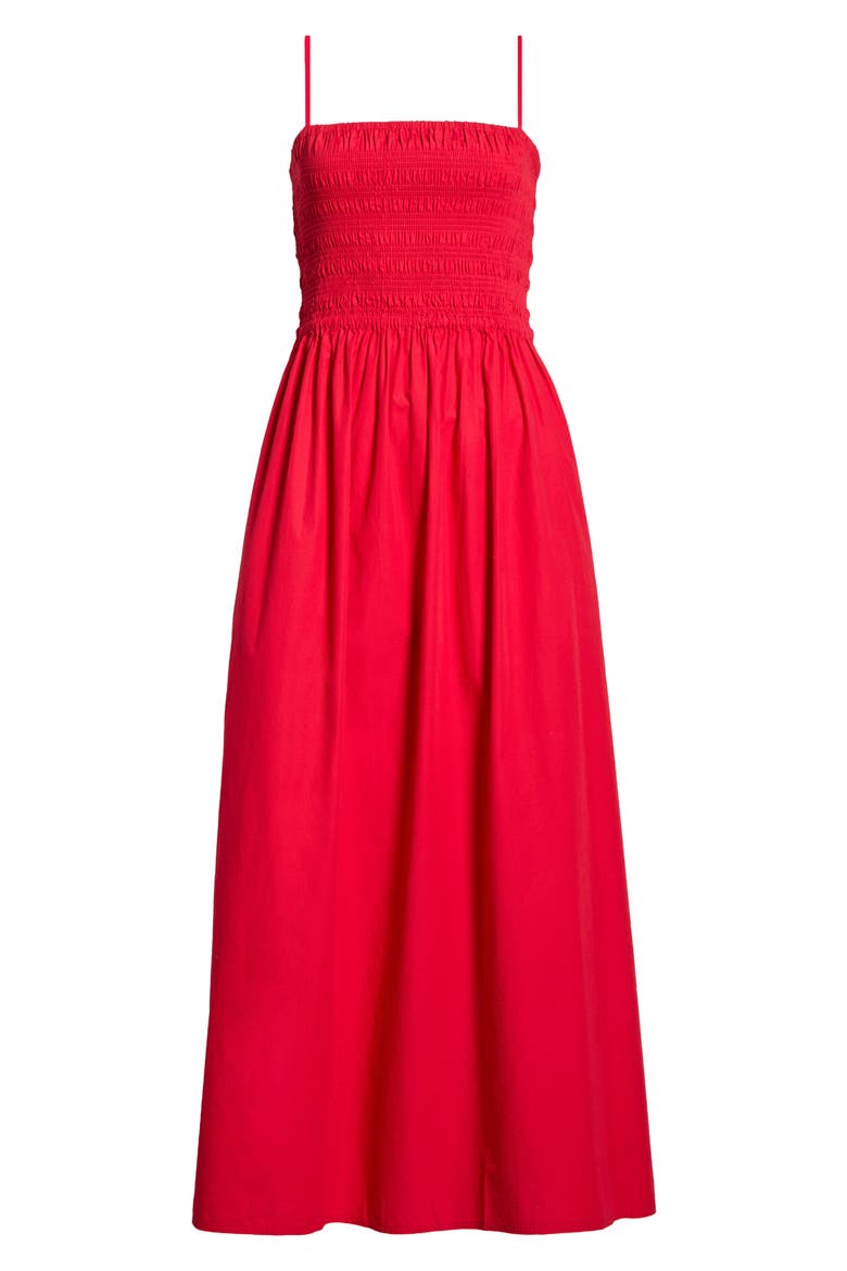 Lucia Floral Print A-Line Dress, Alternate, color, TANGO RED