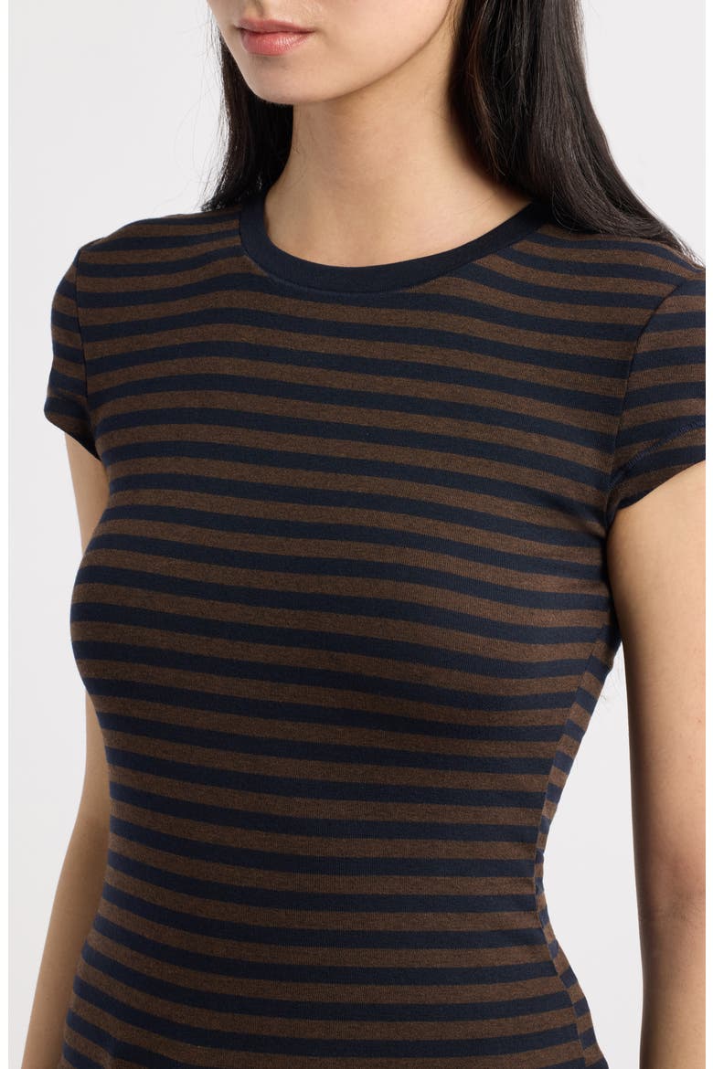 Jenni Stripe T-Shirt, Alternate, color, BROWN