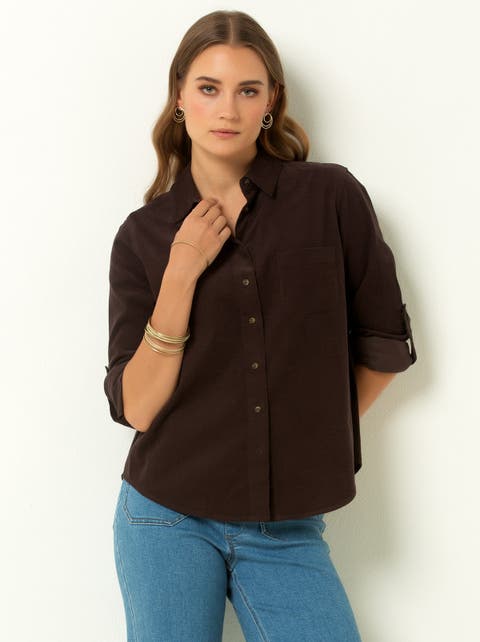 Corduroy Button-Up Shirt