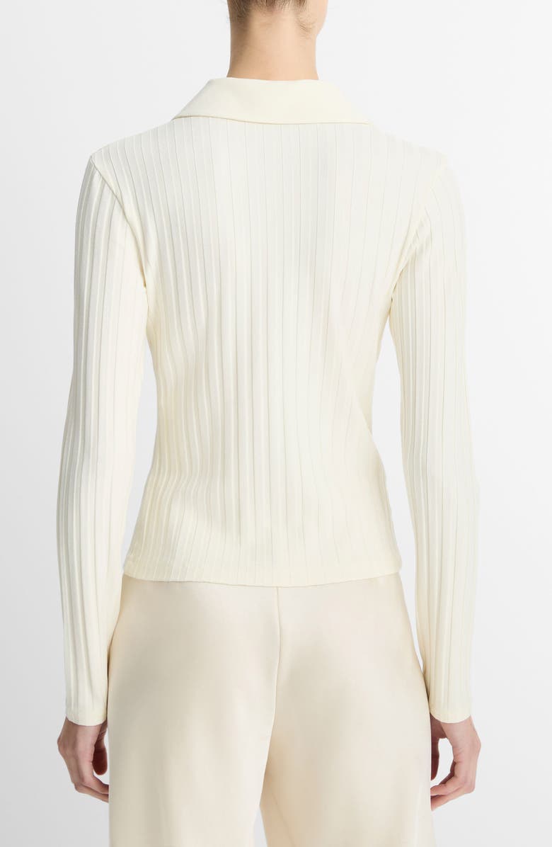 Vince Collar Rib Cardigan, Alternate, color, Vanille