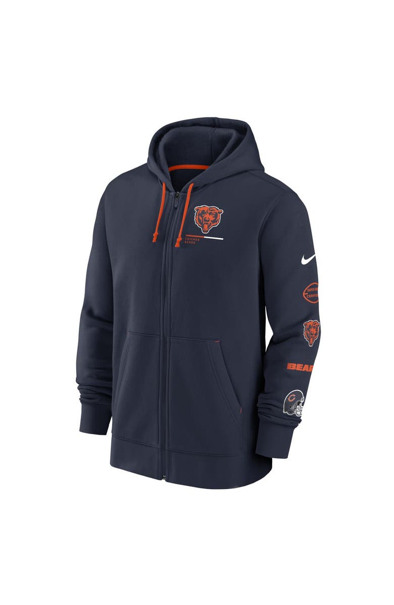 Nike Men's Nike Navy Chicago Bears Surrey Full-Zip Hoodie, Alternate, color, 