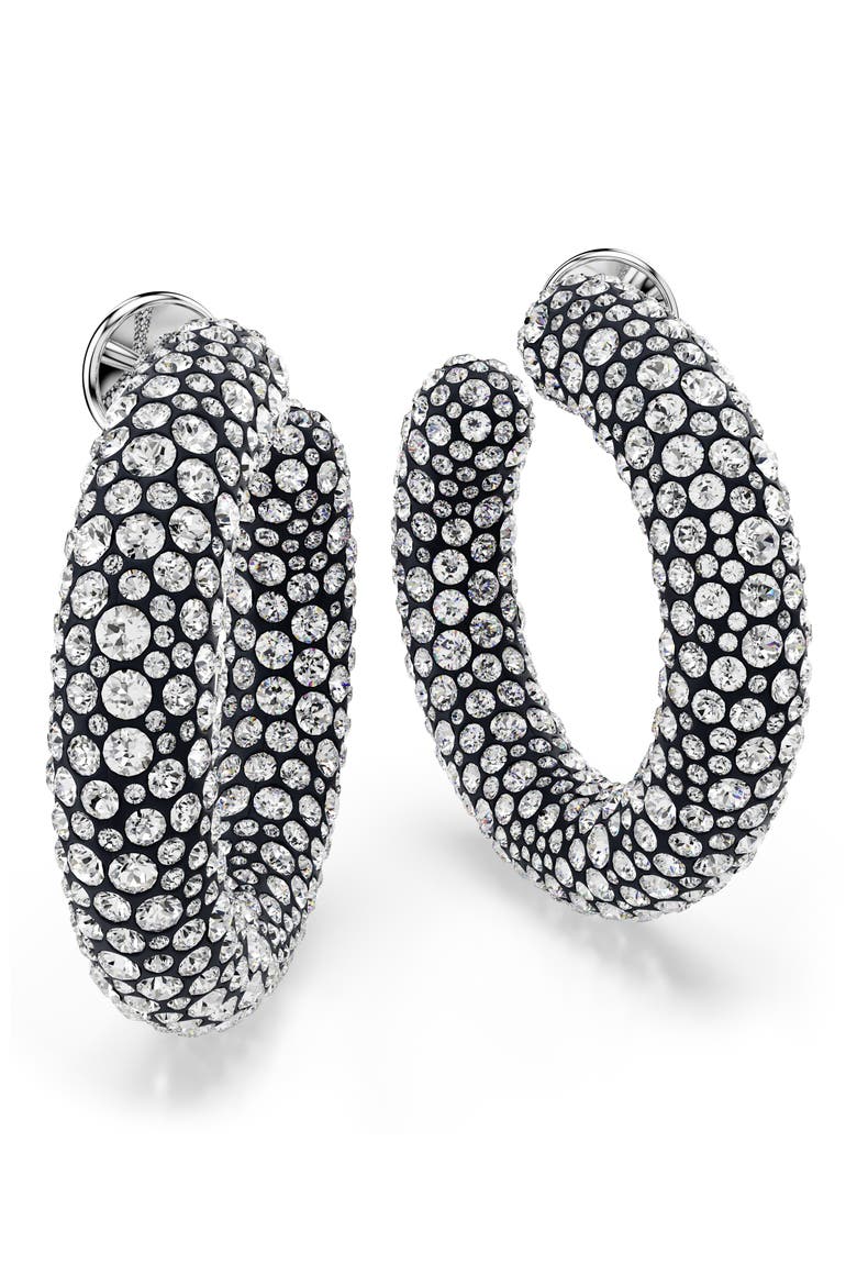Sublima Hoop Earrings, Alternate, color, WHITE/ SILVER