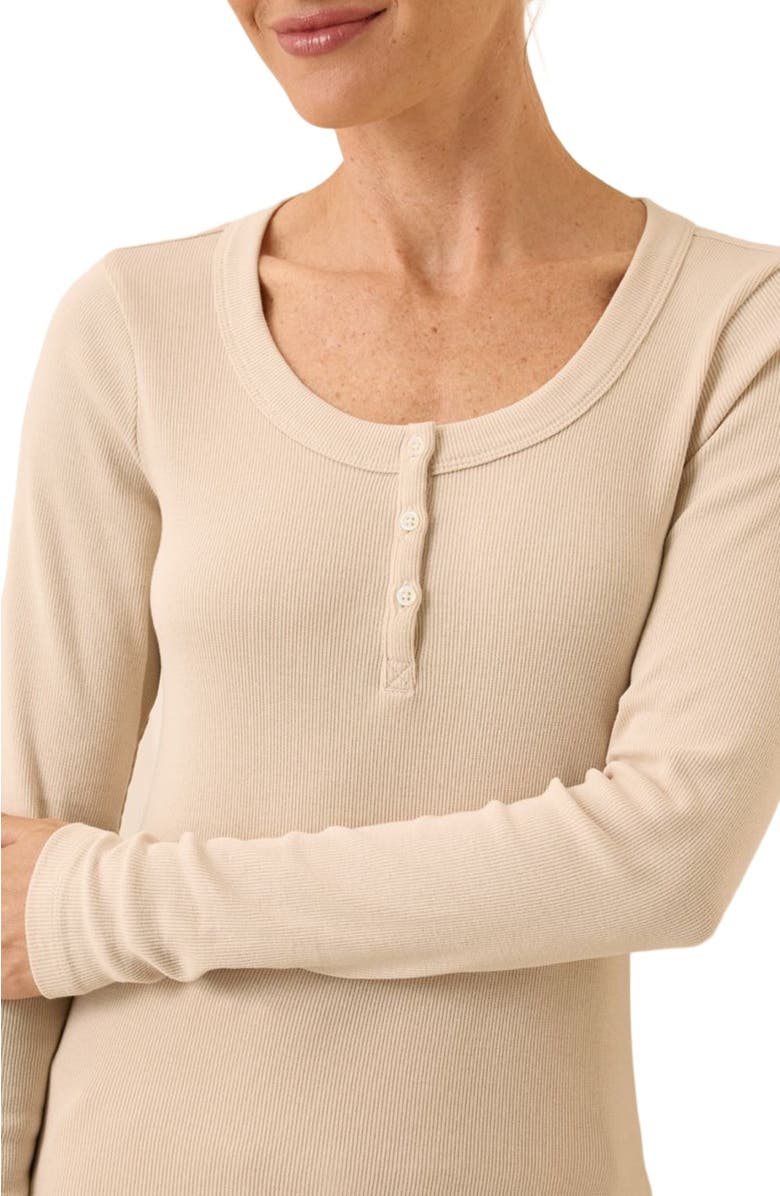 Pact Dream Rib Slim Henley, Alternate, color, Sandshell