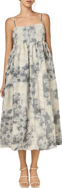 English Factory Floral Embroidery Sleeveless Midi Dress