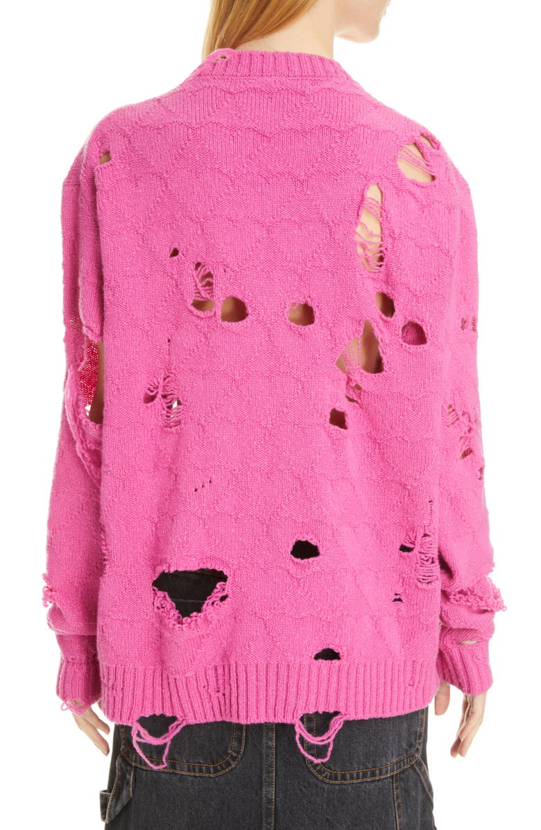 Meryll Rogge Broken Heart Oversize Distressed Wool Sweater, Alternate, color, 