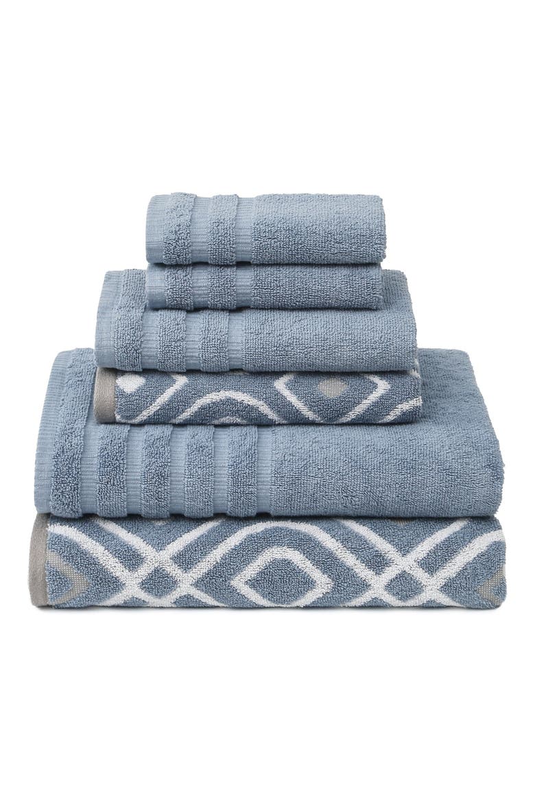 Yard Dyed Towel 6-Piece Set, Main, color, BLUE