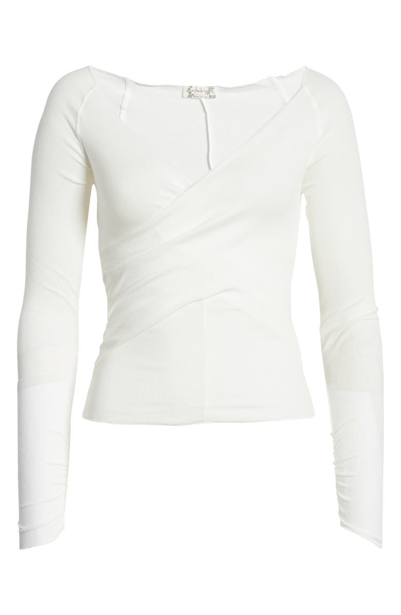 Free People Shrug It Off Cotton Blend Surplice Top, Alternate, color,