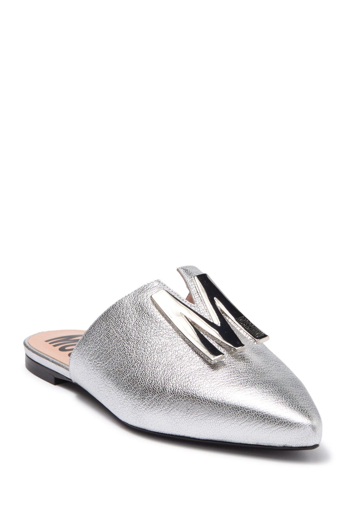 Moschino Metallic Leather Mule, Main, color, 