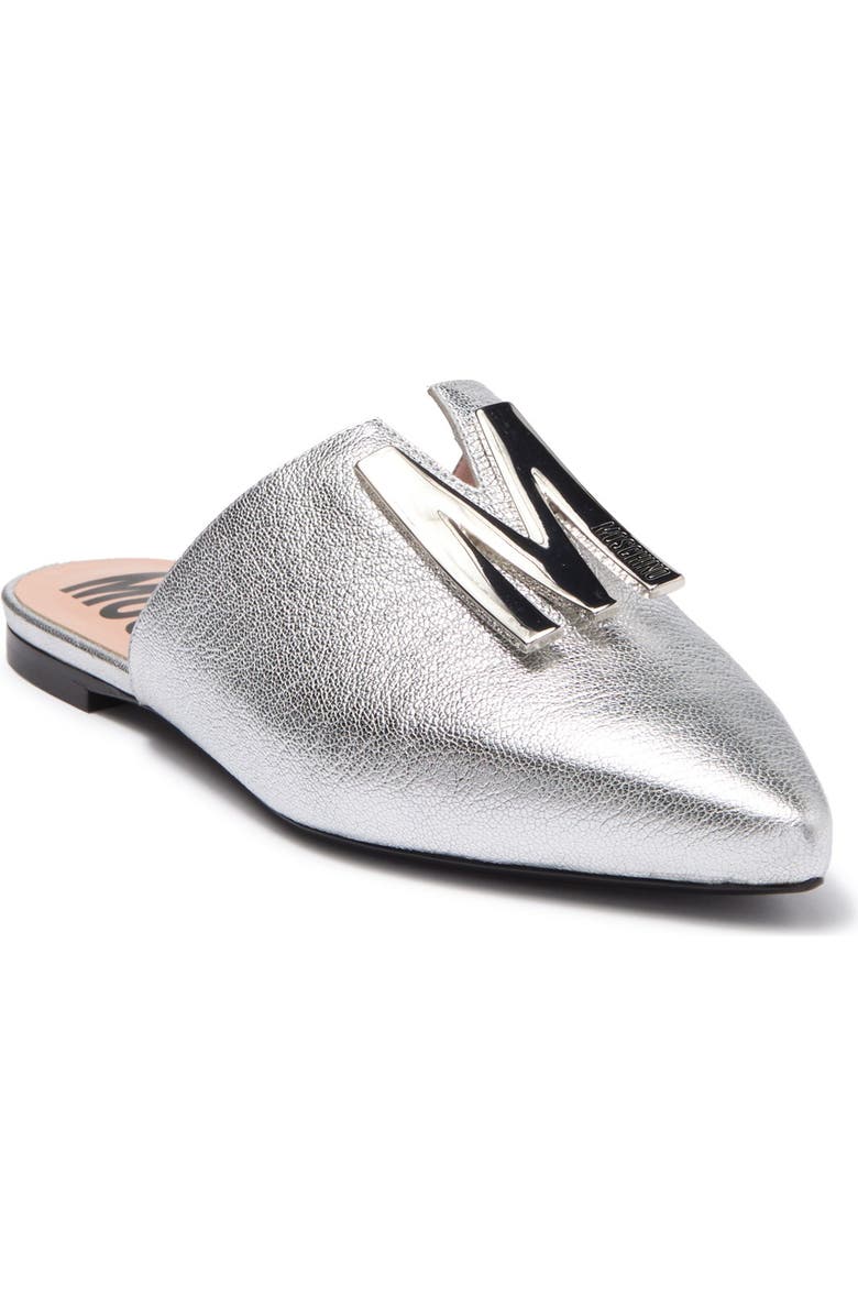 Moschino Metallic Leather Mule, Main, color,