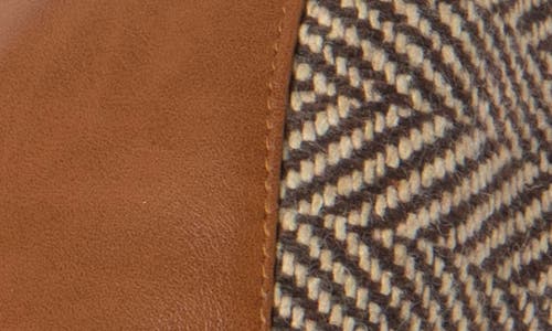 San Diego Hat Faux Leather Herringbone Driving Cap In Brown