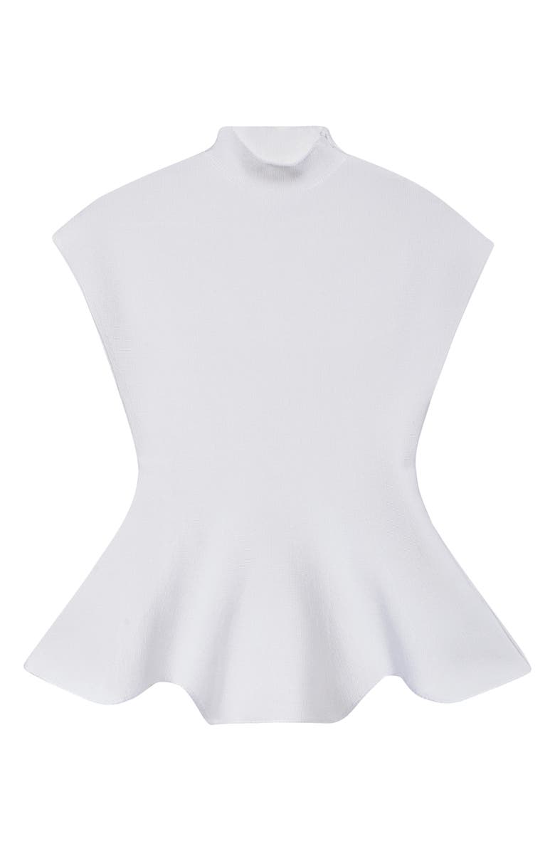 Khaite Andra Mock Neck Peplum Knit Top, Alternate, color, Glaze
