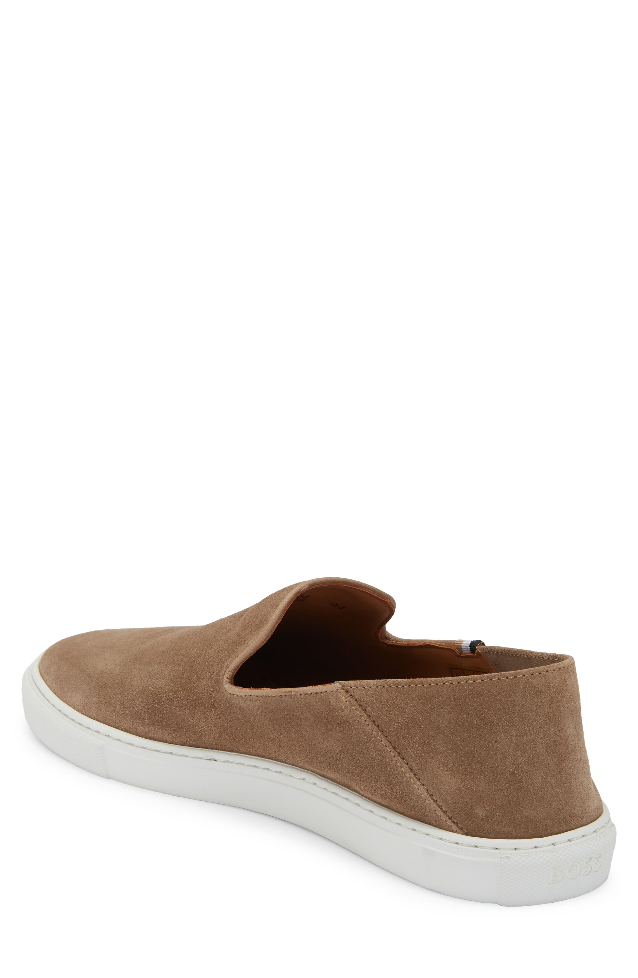 BOSS Rey Suede Slip-On Sneaker, Alternate, color, Medium Beige