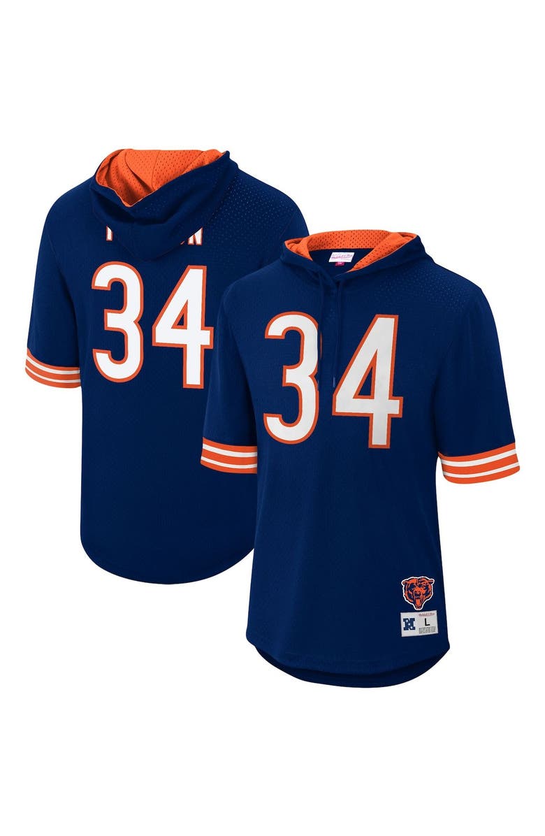 Mitchell & Ness Men's Mitchell & Ness Walter Payton Navy Chicago Bears Retired Player Mesh Name & Number Hoodie T-Shirt, Alternate, color, 