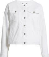 Eileen Fisher Stretch Organic Cotton Round Neck Jean Jacket