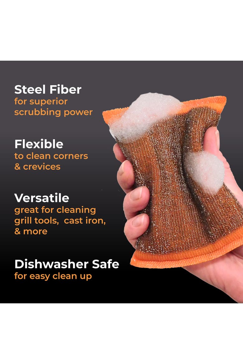 Steel Scrubbing Sponges, Alternate, color, Black