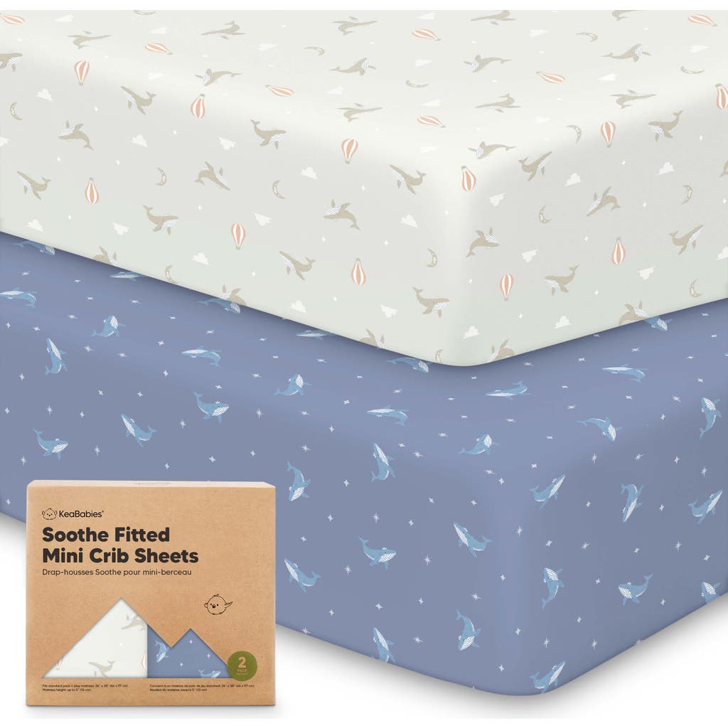Keababies Soothe Fitted Mini Crib Sheet In Marine Muse