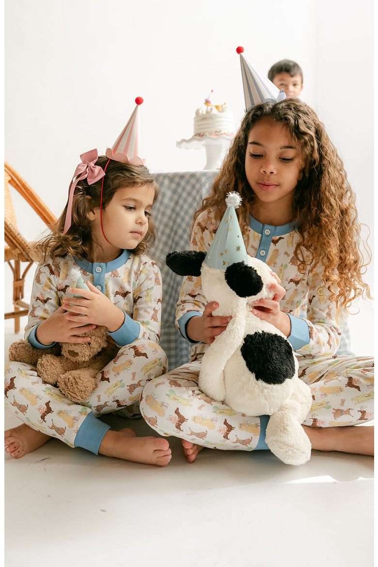 Morgan Puppy Party PJ Set, Alternate, color, Ivory / Dog Print